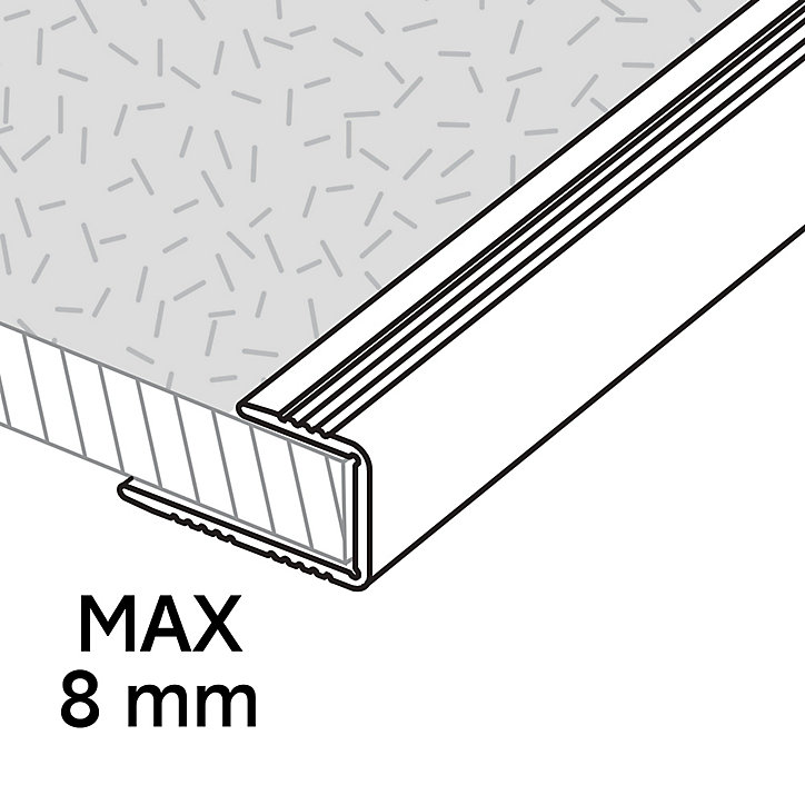 Profilé de finition en U en aluminium pour sol , décor doré mat GoodHome 8,5 x 1 800 mm