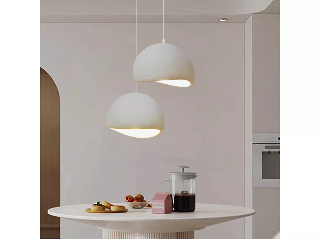 Lustre polyester suspension géométrique scandinave 30x20cm