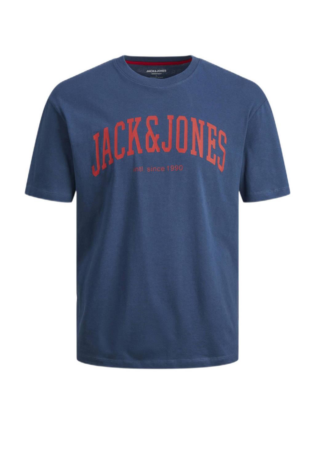 JACK & JONES T-shirt JJEJOSHmet tekst blauw