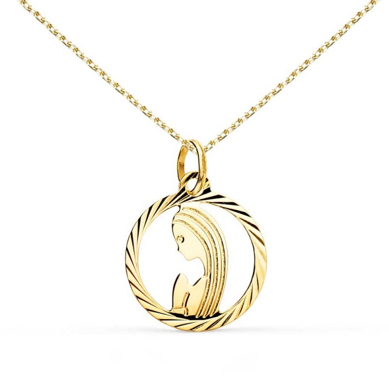 Médaille Vierge Or Jaune - Chaîne Dorée