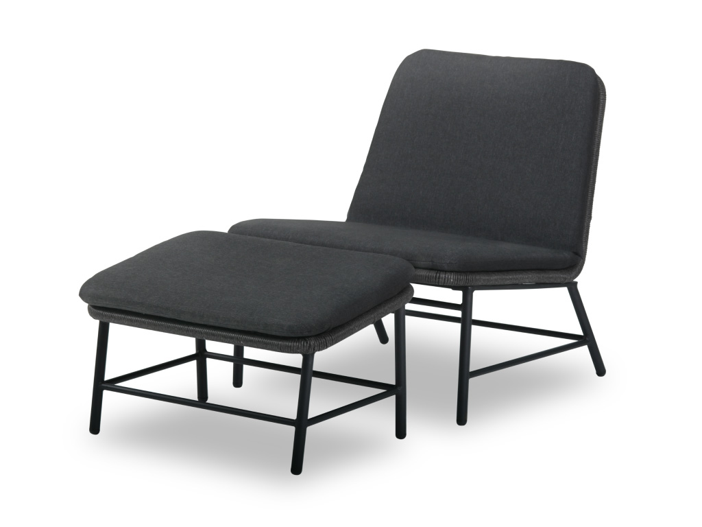 Chill-Dept. Sunbury relaxstoel met voetenbank - Black Pearl