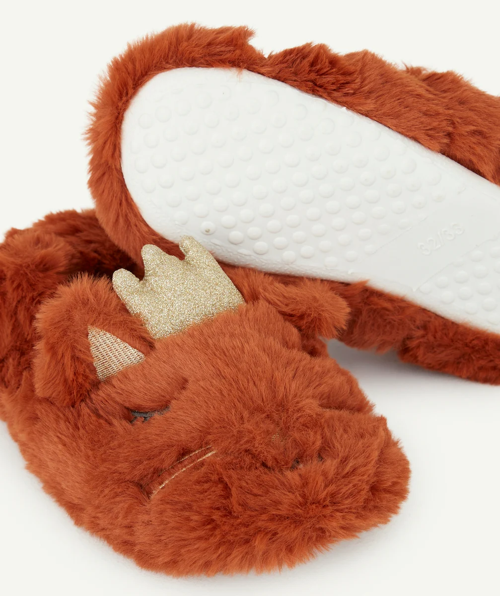 CHAUSSONS CHATS FILLE TOUTE DOUCE ROUILLE ET COULEUR DORÉE BRILLANT
