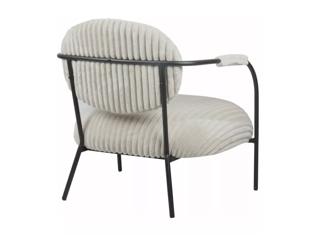 Fauteuil en velours côtelé beige - Léon