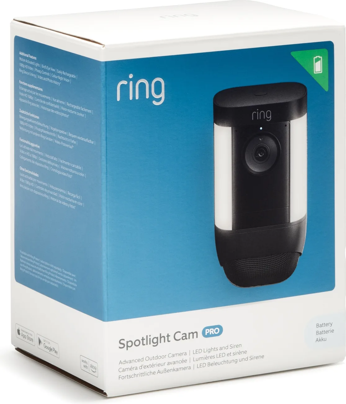Ring Spotlight Cam Pro Battery Noir Caméra de surveillance