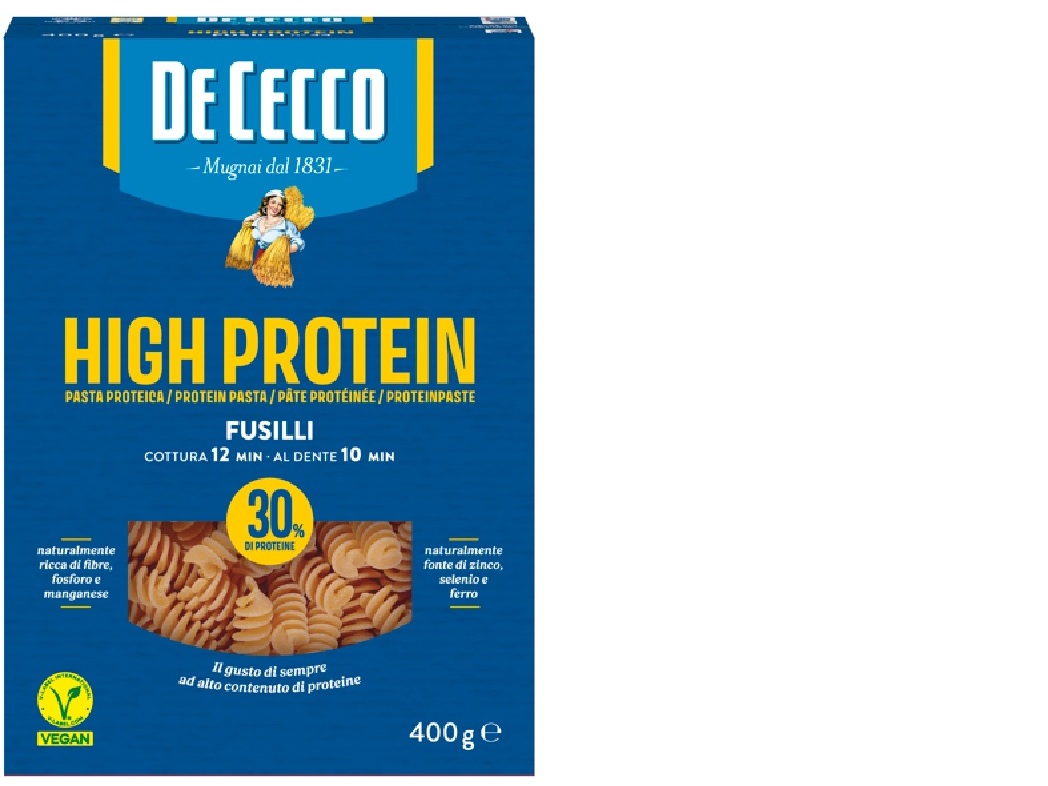 FUSILLI DE CECCO ALTO TEOR DE PROTEÍNA 400G