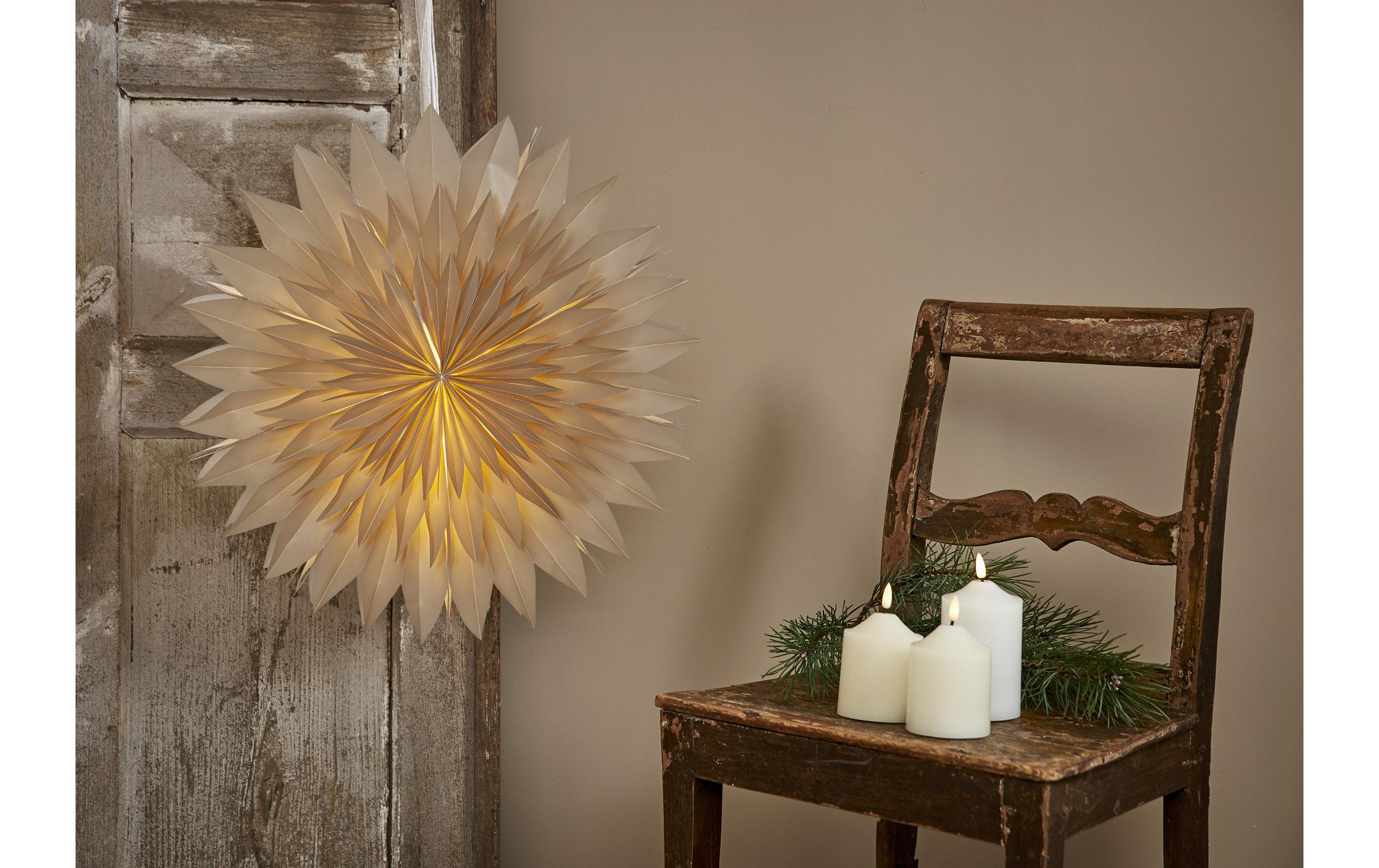 Papierstern Dis, Beige, Ø 50 cmLED Weihnachtsdekoration