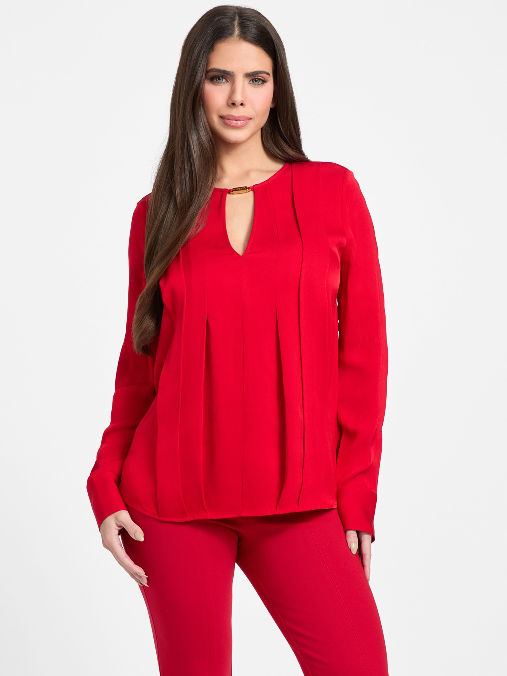 Blusa Anita com decote em forma de fechadura