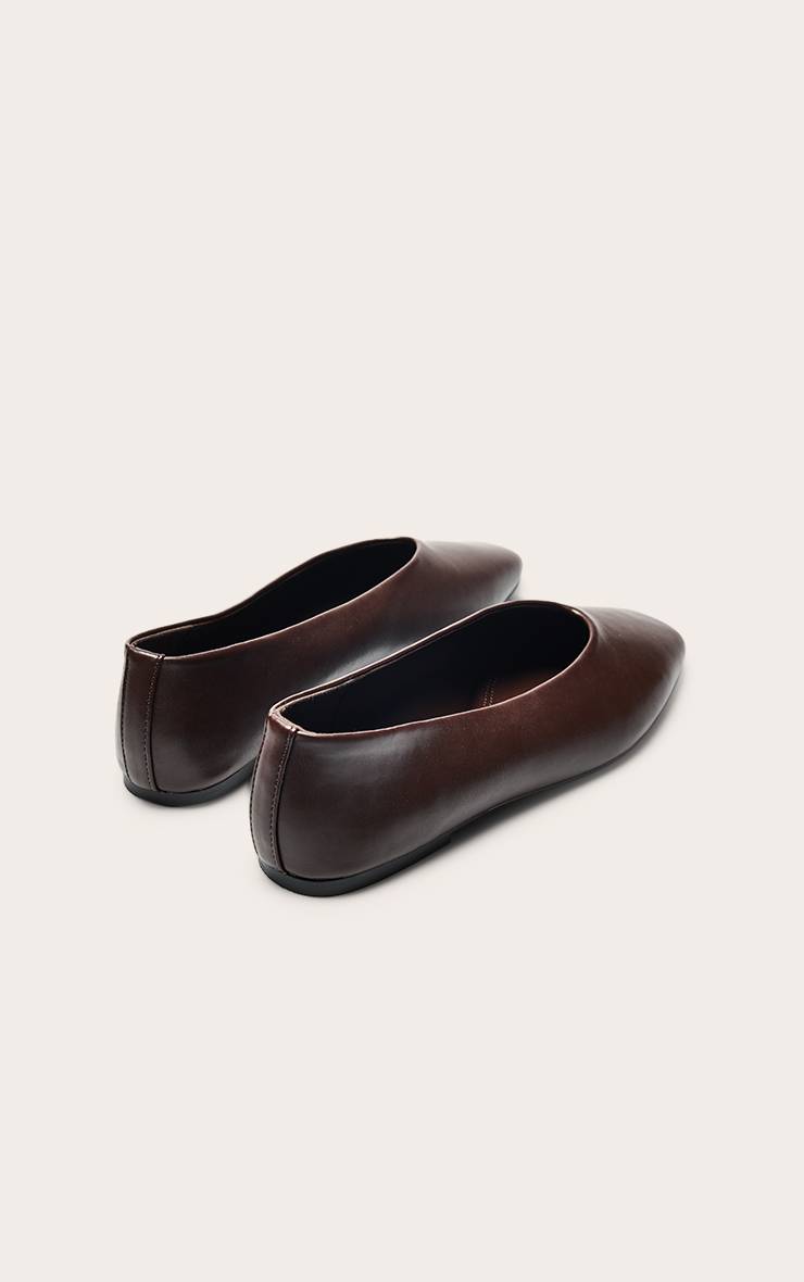 Chocolat Ballerine À Bout Effilé En Synthétiquecuir
