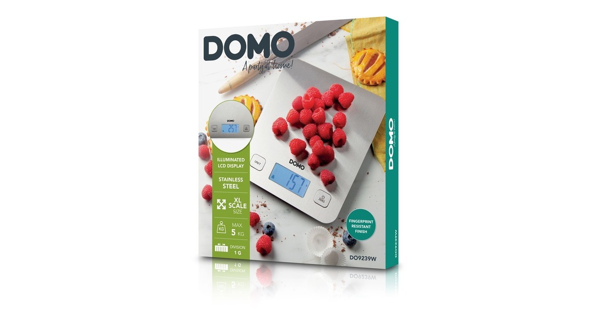 DomoDO9239W Keukenweegschaal Prestige XL  (Roestvrij staal)