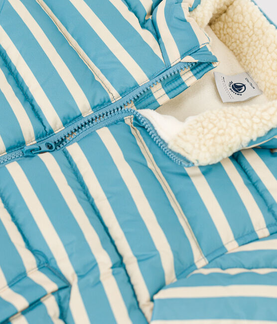 Doudoune rayée capuche rétractable bébé