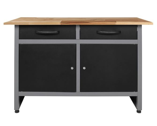 Ondis24 Werner metalen werkbank, 120 cm, 2 laden, 2 deuren