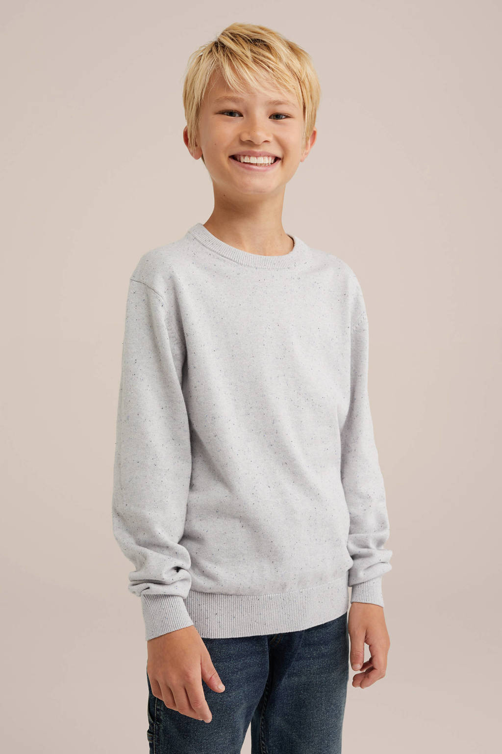 WE Fashion sweater grijs melange