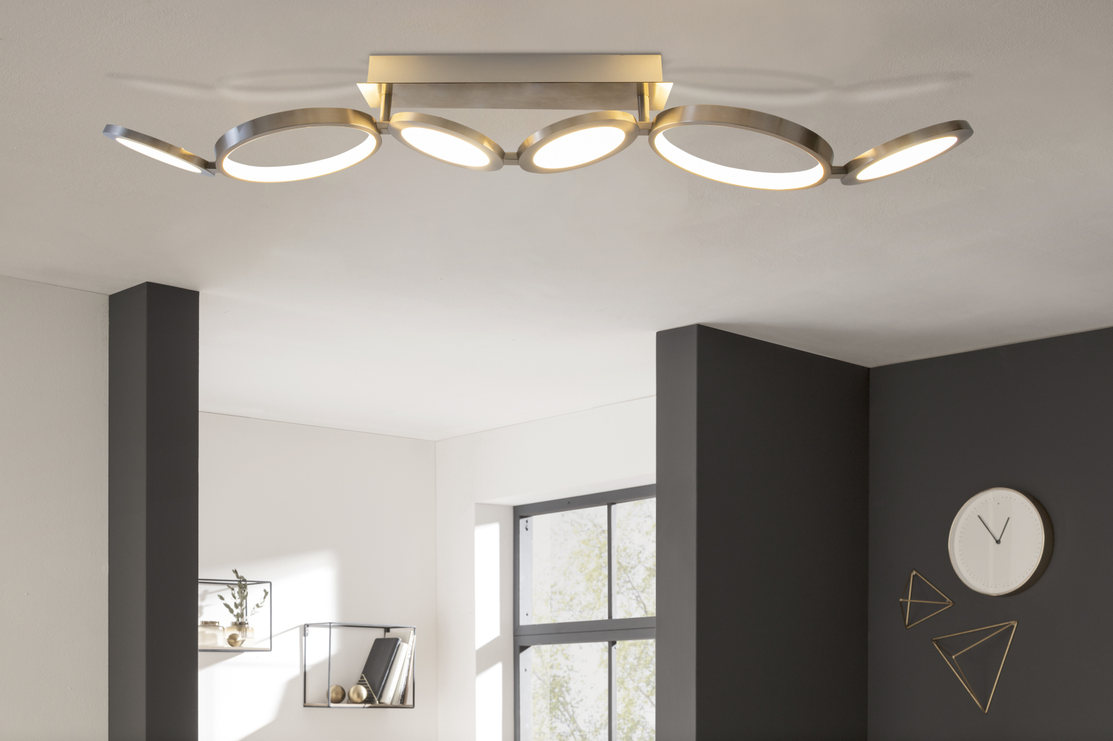 LED-Deckenleuchte STELARI - stahlfarben - 100 cm