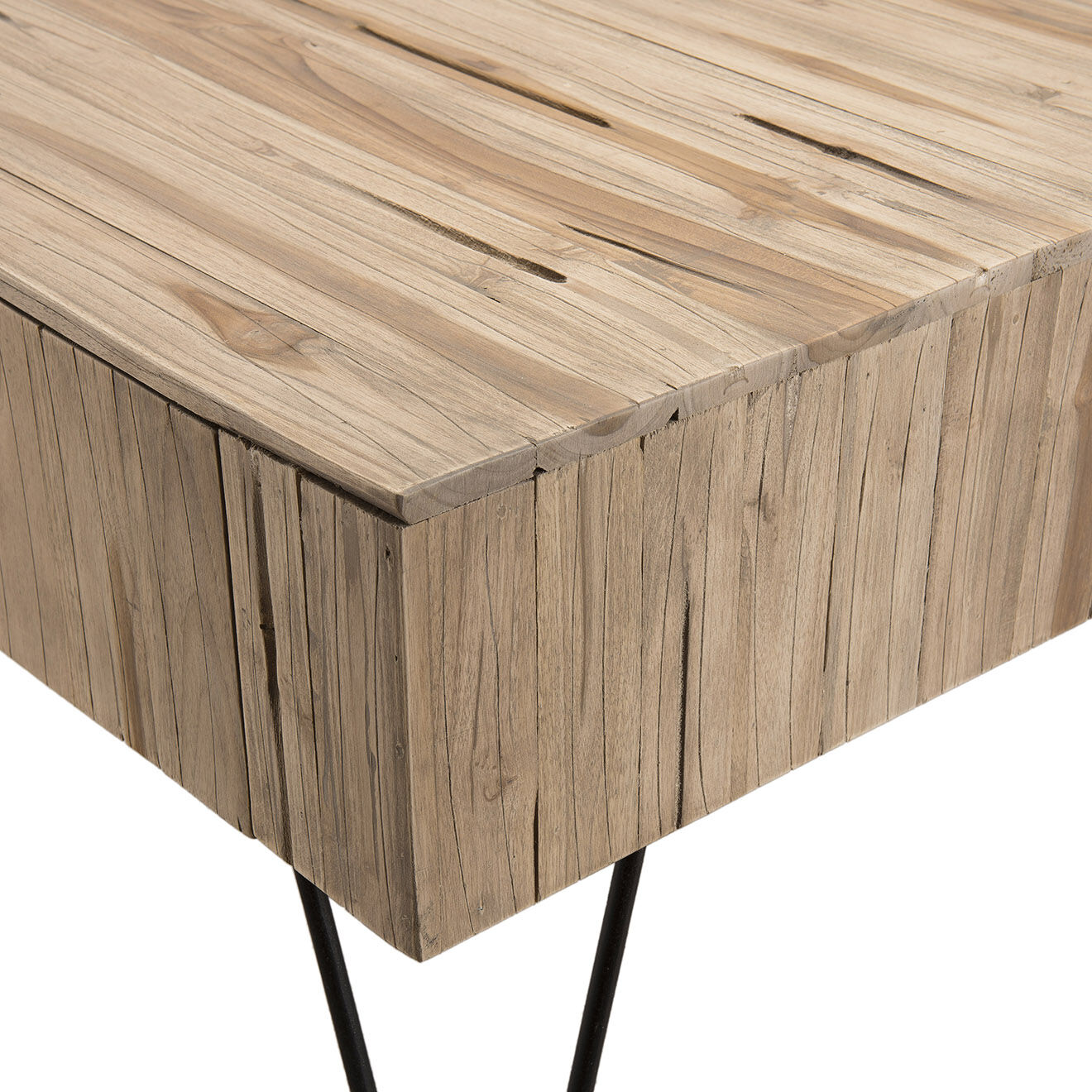 Macabane Table basse 2 tiroirs Clara teck - 90x60x45 cm