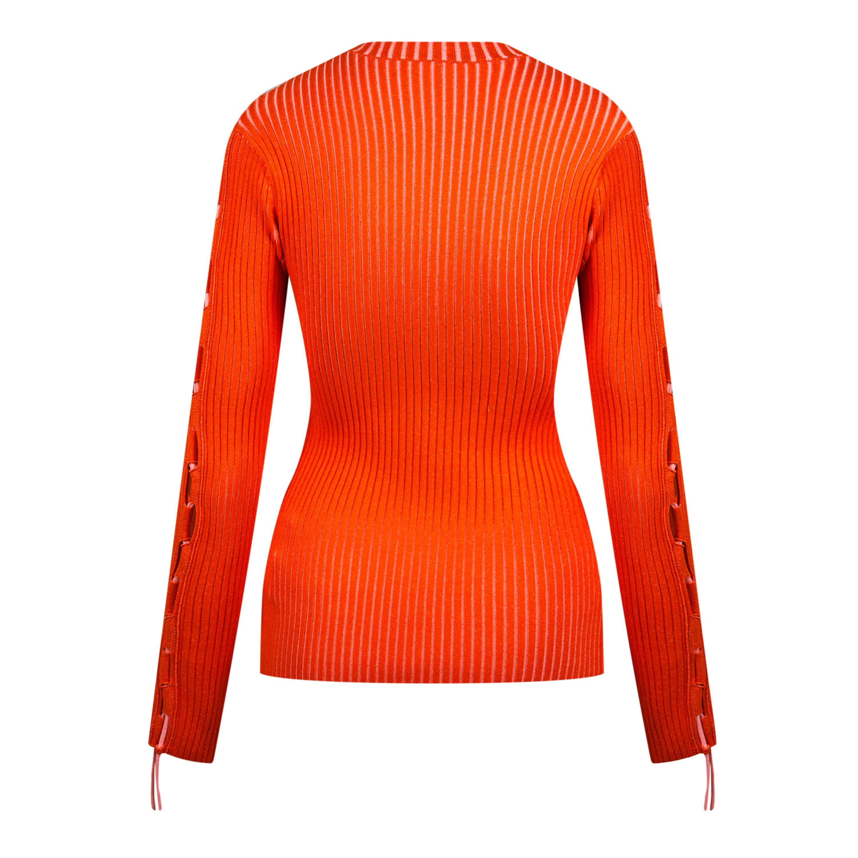 Off White Vanise Lace Up Sleeve Knitted Jumper