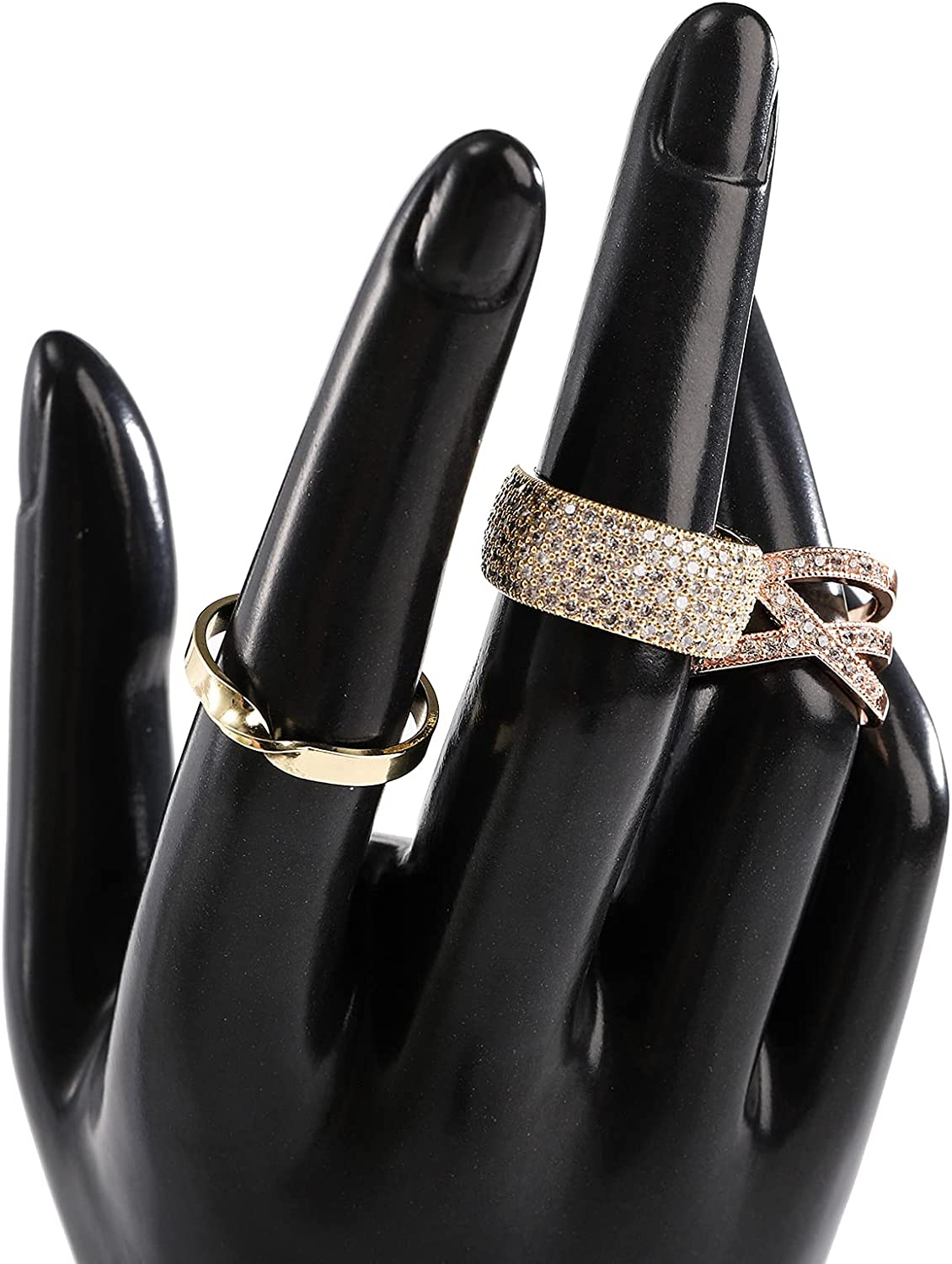 (22cm) Ringhalter Hand Schmuck Organizer für Ringe / Armbänder / Uhren - Weiss