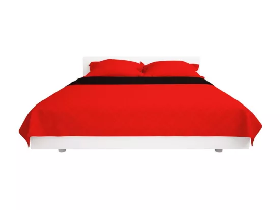 Couvre-lit matelassé double-face Rouge et noir 220x240