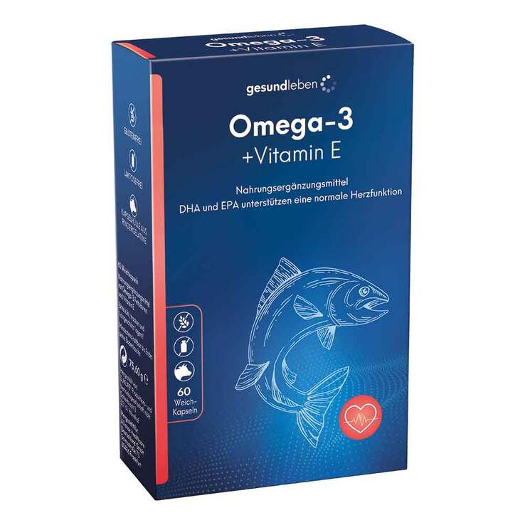Gesund Leben Omega-3 1.000 mg Kapseln + Vitamin E, 60 St