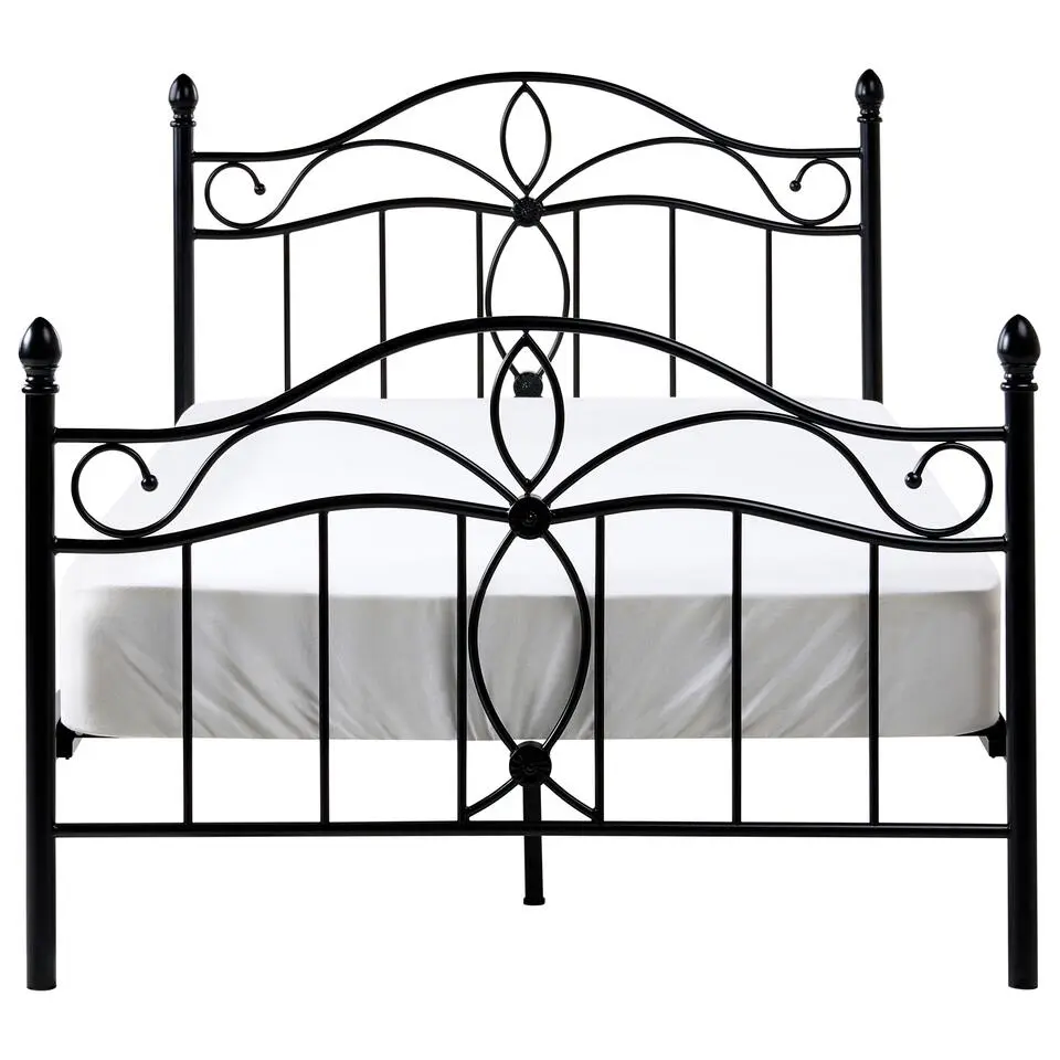 ANTLIA - Tweepersoonsbed - Zwart - 120 x 200 cm - Metaal