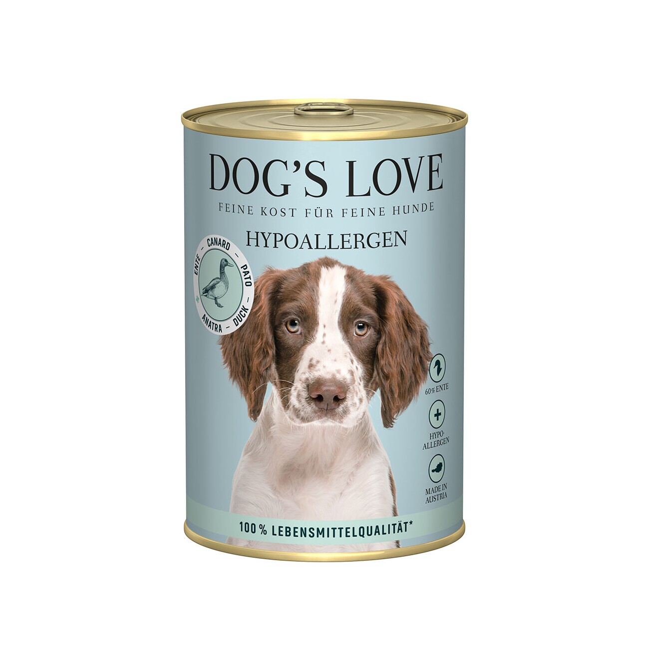 DOG'S LOVE Nassfutter Hund, Adult, Hypoallergen Ente 6x400 g
