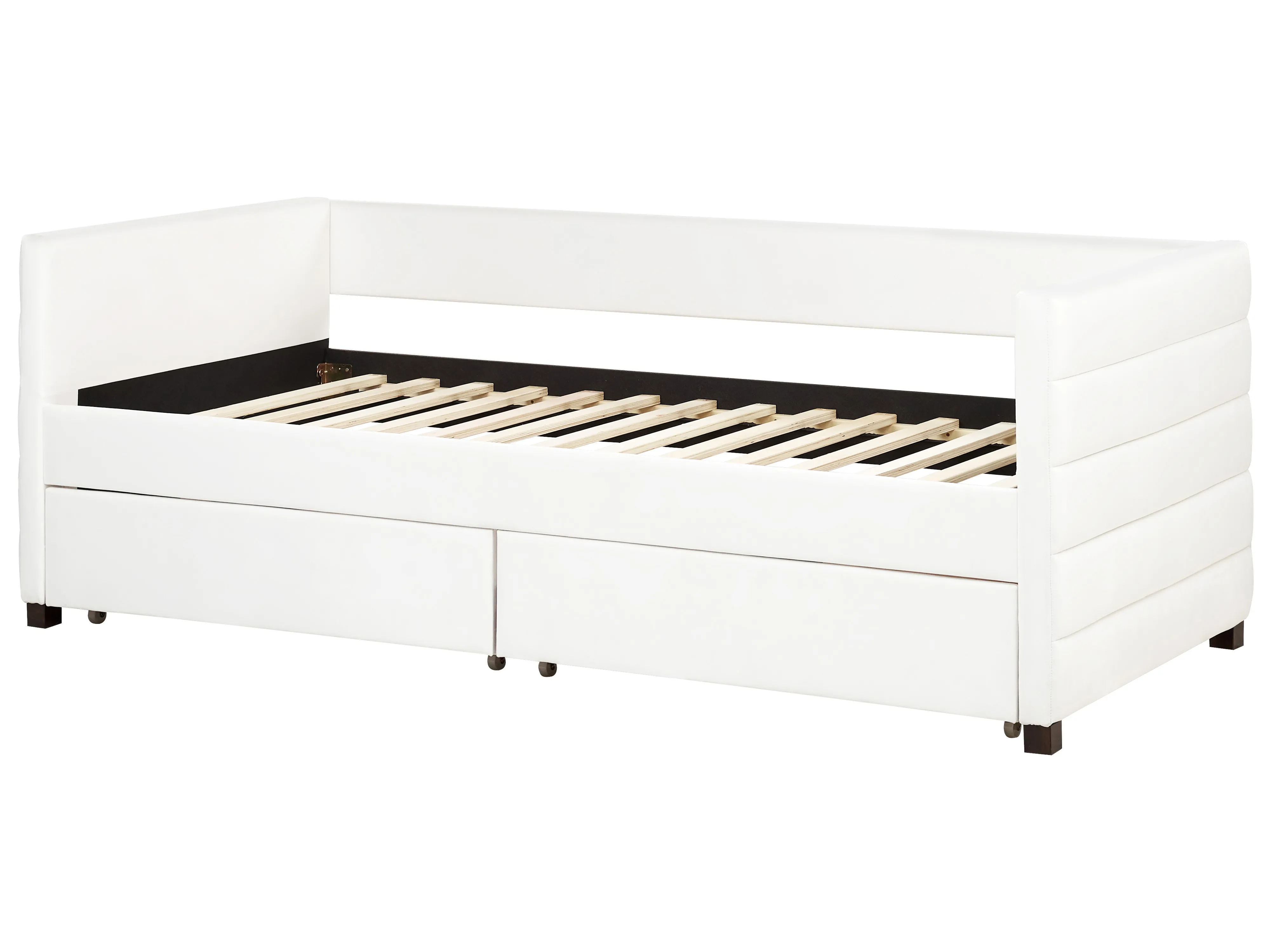 Bedbank met opbergruimte Fluweel MARRAY 90 x 200 cm Gebroken wit