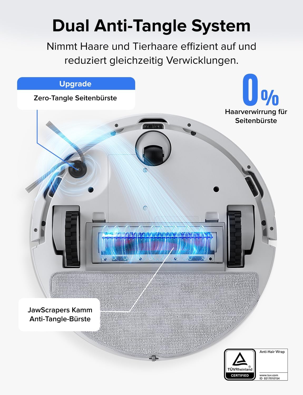 roborock Q7 L5 Saugroboter, Dual Anti-Tangle System, 8.000 Pa HyperForce Saugkraft, Präzise Navigation, Smart No-Go Zone, Einstiegsleistung, Perfekt für Haustierbesitzer (Weiß)