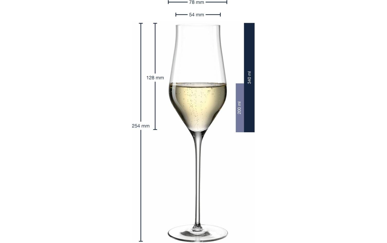 Champagnerglas Brunelli 340 ml, 6 Stück, TransparentGlas geeignet für Champagner oder Schaumweine