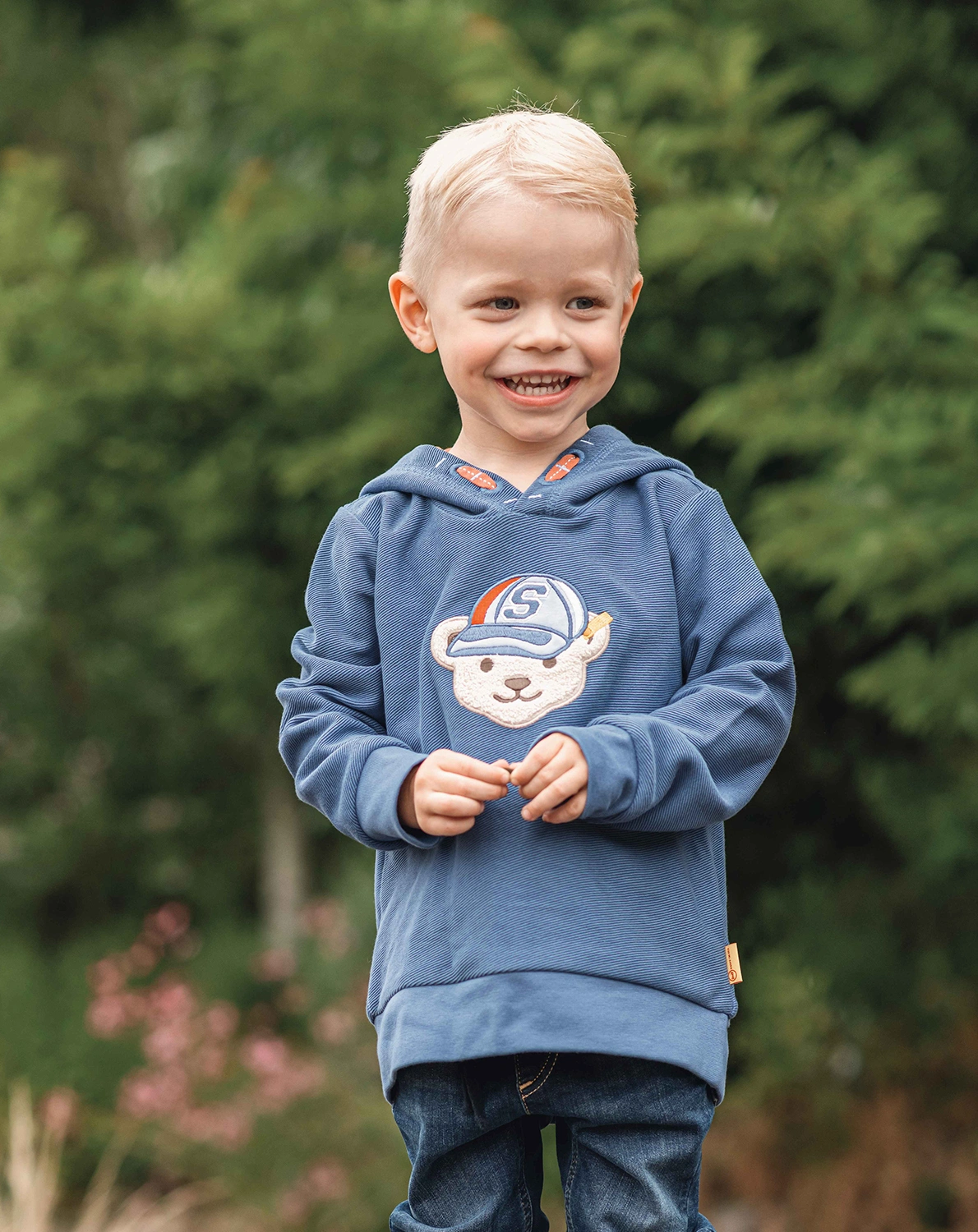 Kapuzen-Sweatshirt TEDDY in bijou blue