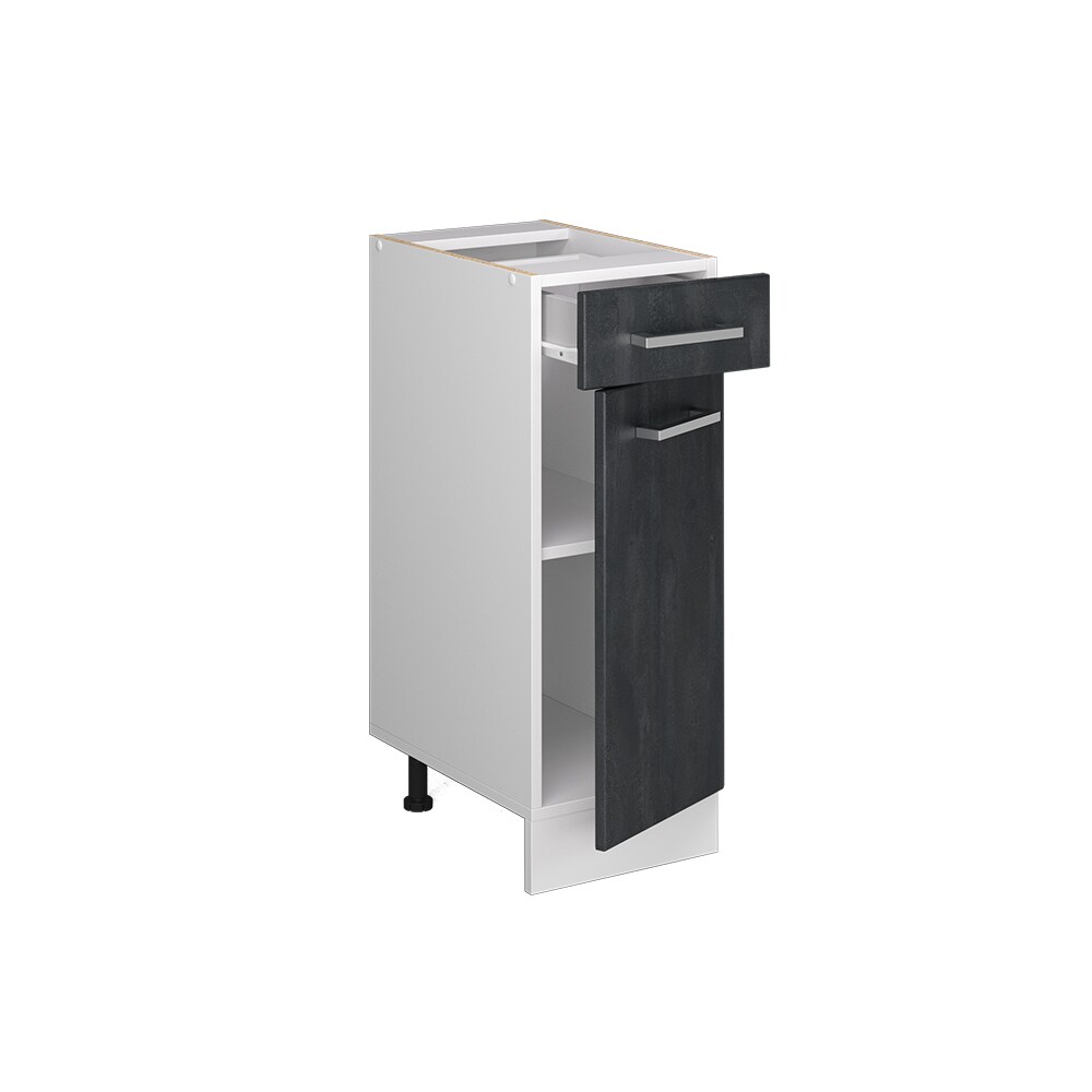Vicco Schubunterschrank R-Line Schwarz Beton Weiß 30 cm ohne Arbeitsplatte