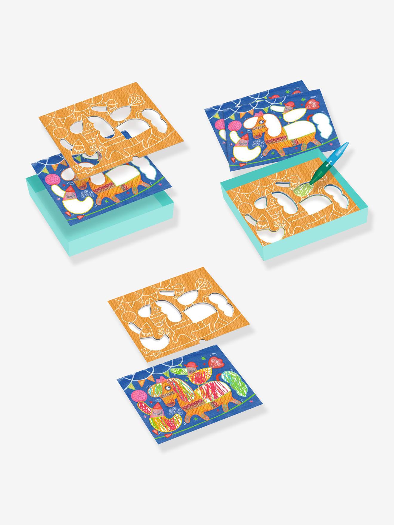 Desenhos para colorir para pequenos equilibristas e malabaristas DJECO azul