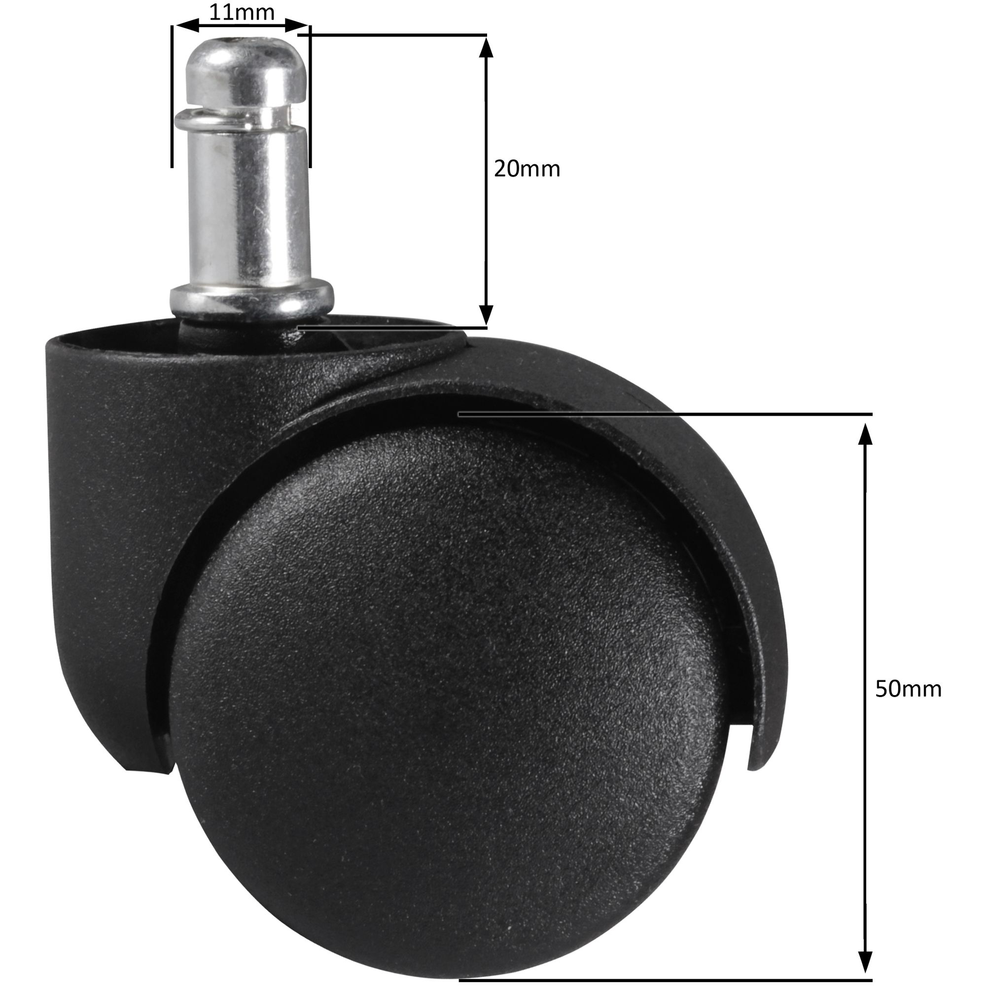 KADIMA DESIGN Premium Teppichbodenrollen: 5er Set, strapazierfähiger Kunststoff, für 11mm PIN-Durchmesser, 50 mm Rollendurchmesser.