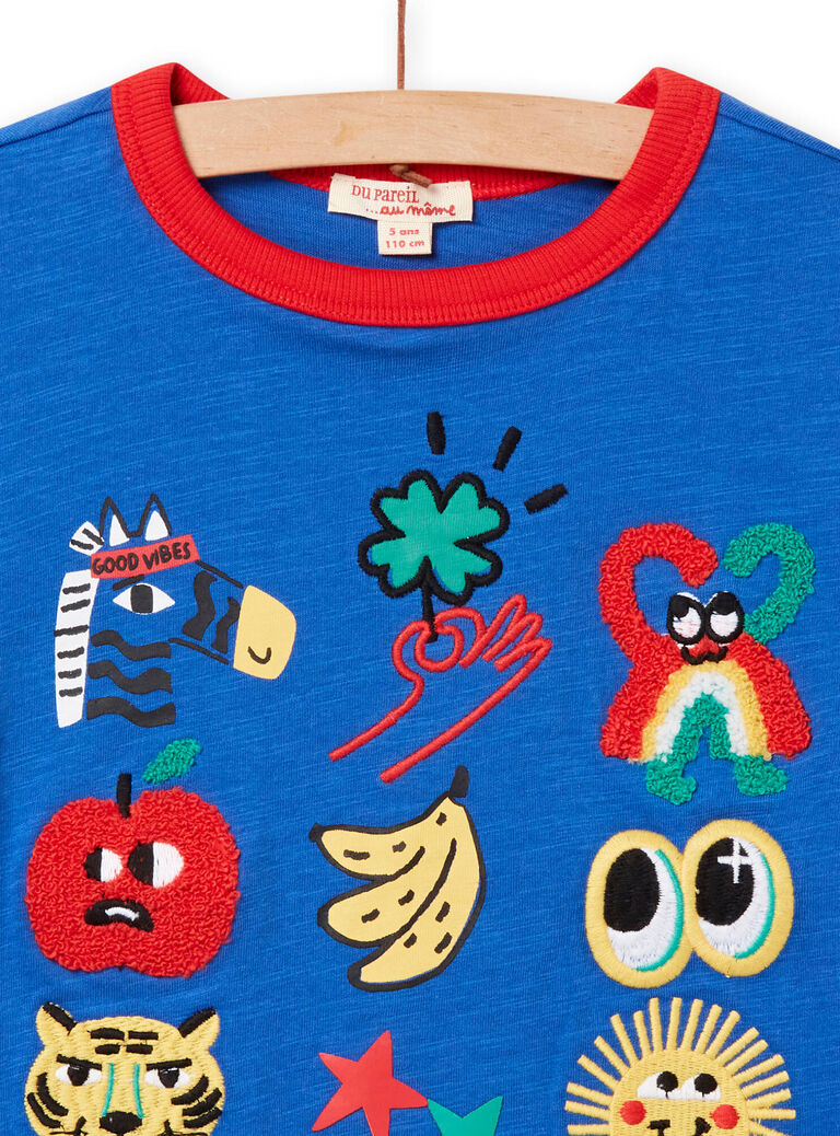 Tee Shirt Manches Courtes Bleu
