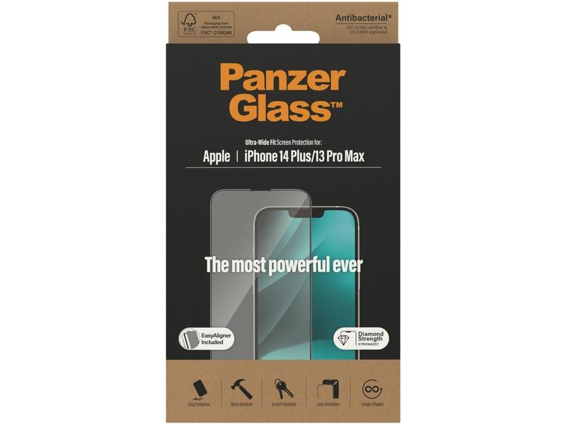 Panzerglass Displayschutz Ultra Wide Fit iPhone 13 Pro Max/ Display-Schutzfolie mit Applicator für das Apple iPhone 14 Plus/iPhone 13 Pro Max
