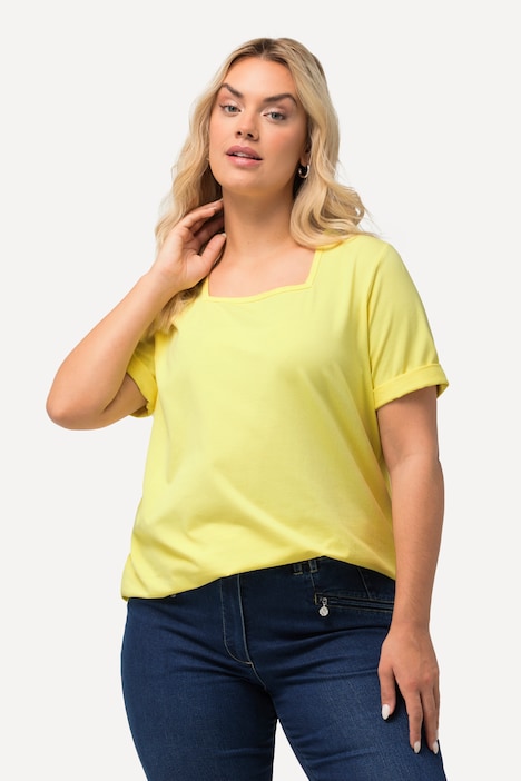T-Shirt, A-Linie, Carree-Ausschnitt, Halbarm