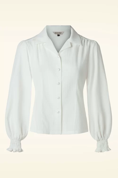 Banned Retro Bonnie blouse in wit