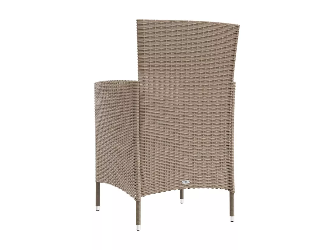Ensemble à manger d'extérieur 3 pcs et coussins Résine tressée