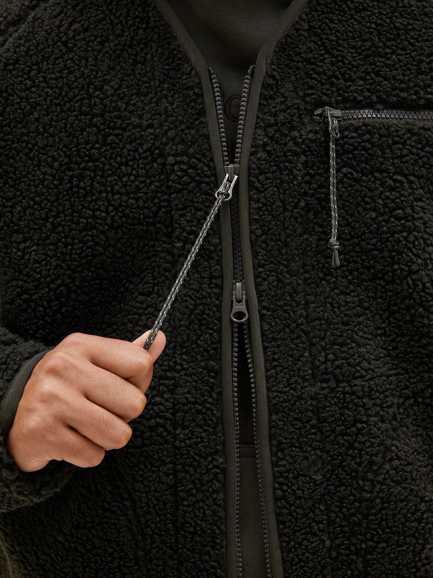 Heavy Pile Oversized Cardigan Herre Olive Extreme