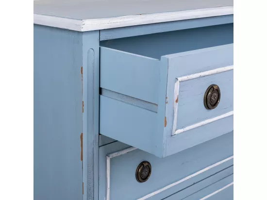 Commode en bois bleue 90x38x80