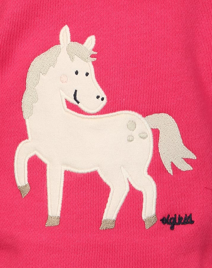Sweatjacke SPARKLING PONY mit Kapuze in pink