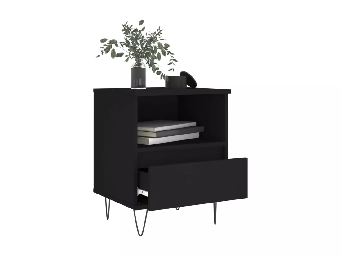 Table de chevet Noir 40x35x50 cm Bois d’ingénierie