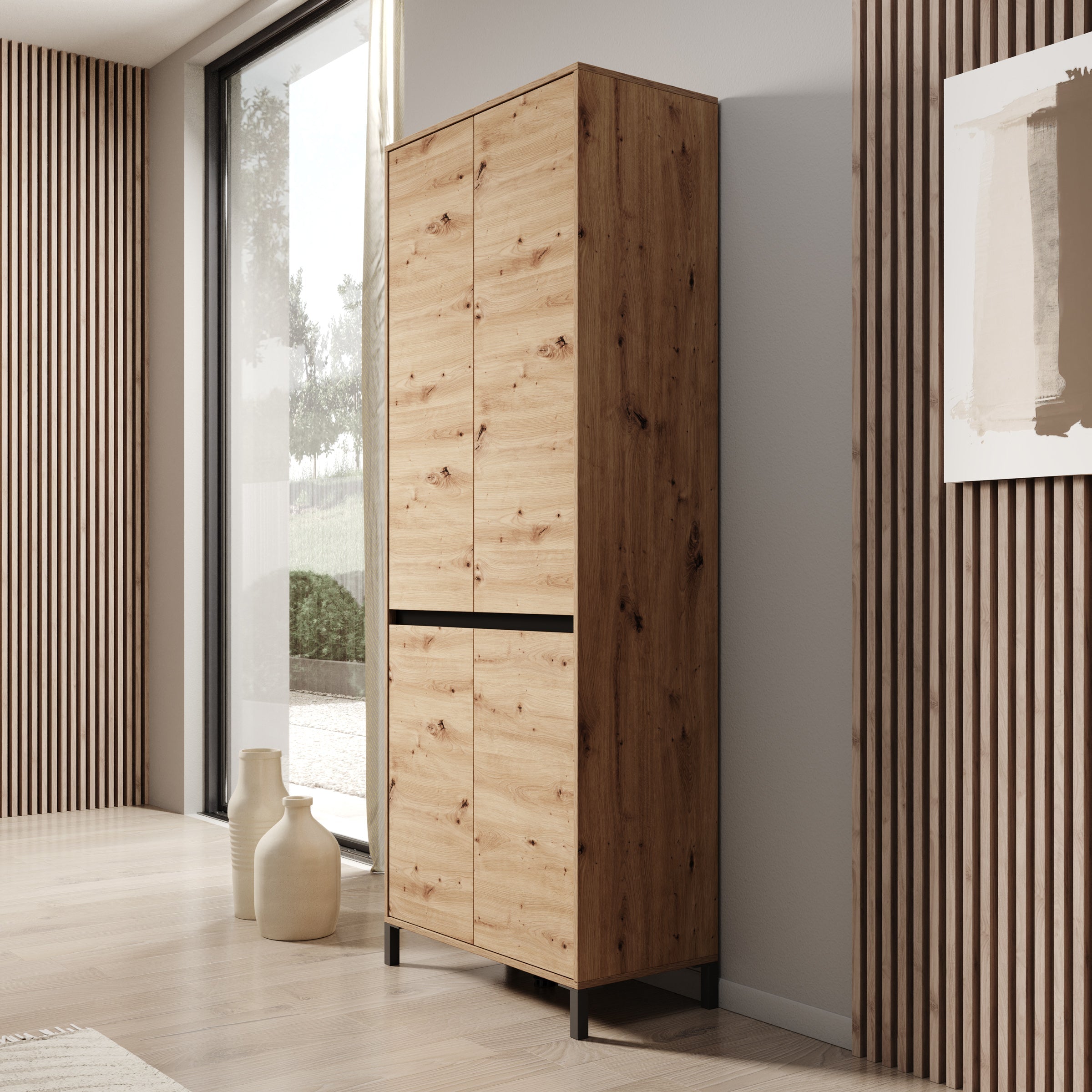 Meubella - Finta - Schoenenkast - Eiken - 80x40x206 cm