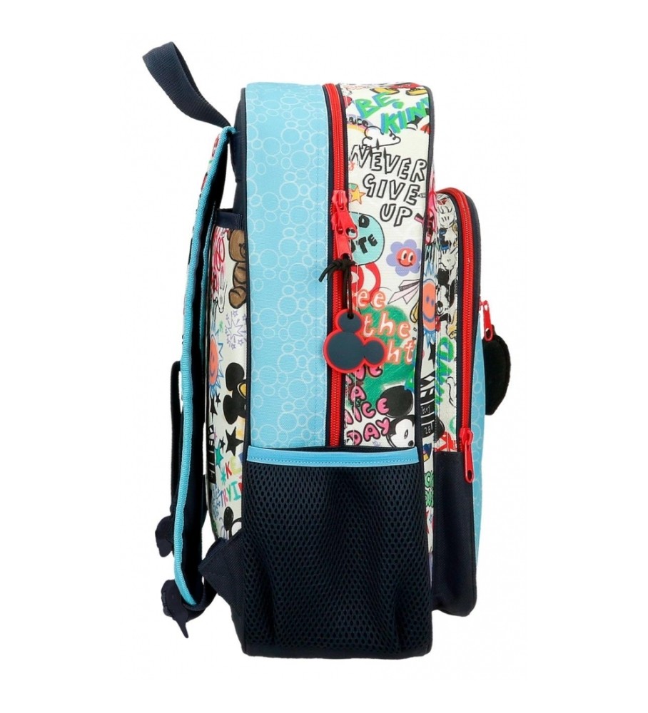 Mochila Disney Mickey Be Cool ajustável de 38 cm na cor azul