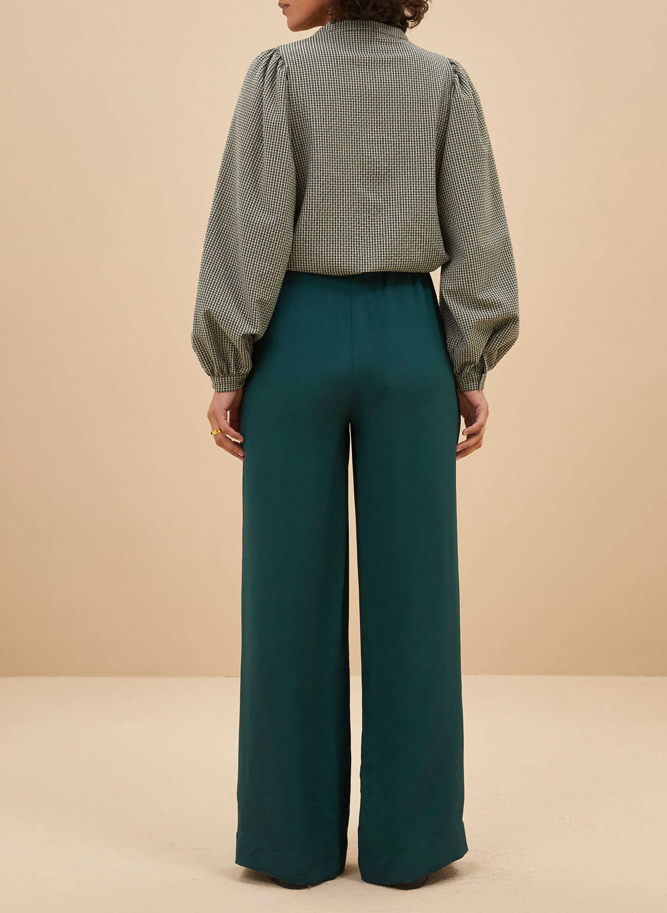 RIKKI - Blouse col rond imprimée | Vert