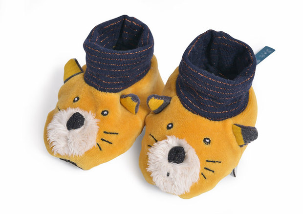 Chaussons chat moutarde Lulu Les Moustaches - MOULIN ROTY