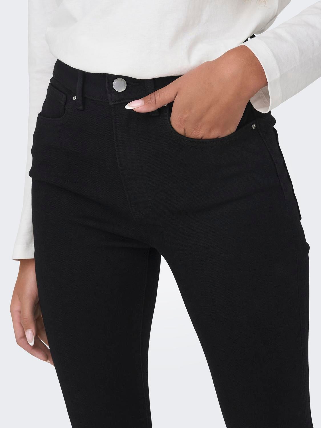 ONLMILA Hohe Taille Skinny Fit Jeans Black