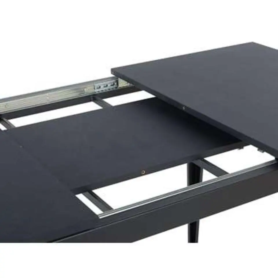 NORLEY - Uitschuifbare eettafel - Zwart - 80 x 120/160 cm - MDF