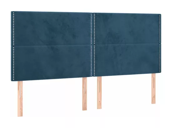 Sommier tapissier matelas et LED Bleu foncé 160x200 cm Velours