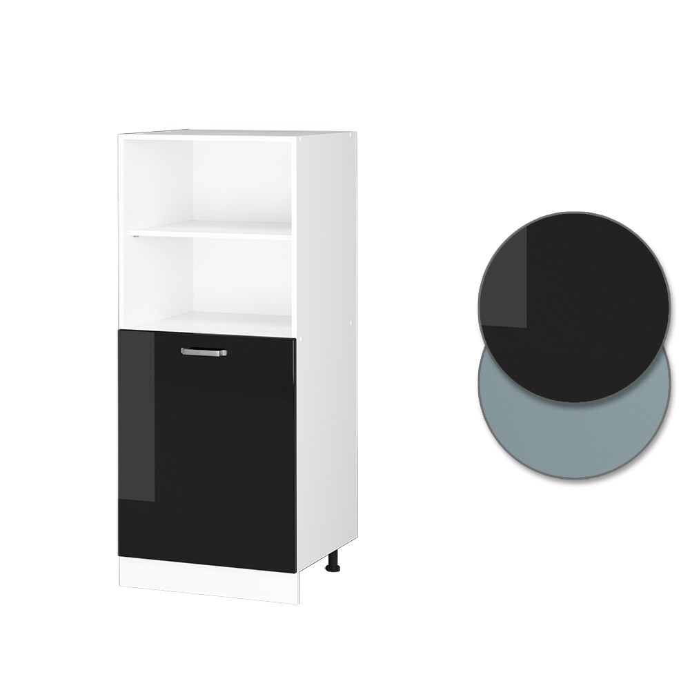 Vicco Vorratsschrank Küchenschrank R-Line Solid Weiß Schwarz 60 cm modern kleine Tür
