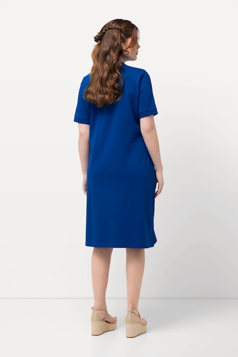 Polokleid, Piquee, halbe Knopfleiste, Halbarm