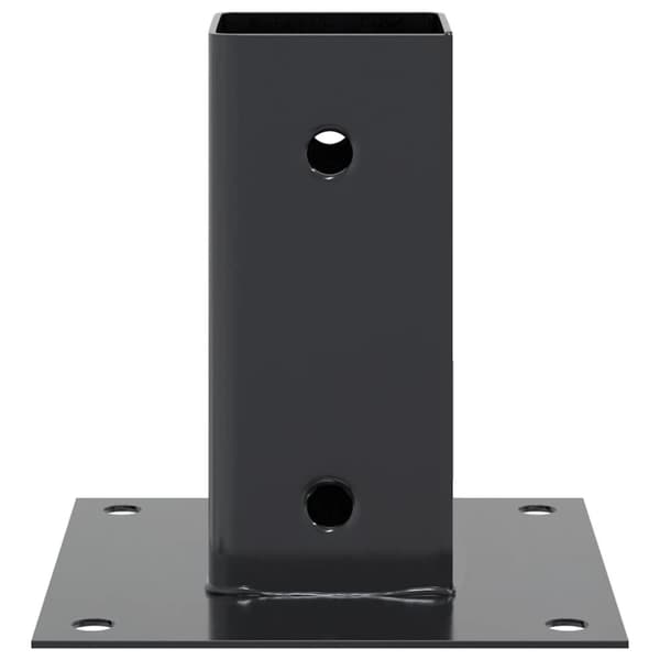 vidaXL Stolpebunner firkantet 4 stk 61x61 mm pulverlakkert stål